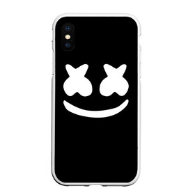 Чехол для iPhone XS Max матовый с принтом Marshmello black , Силикон | Область печати: задняя сторона чехла, без боковых панелей | dj | dj marshmello | marshmello | клуб | клубная музыка | музыка