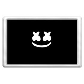 Магнит 45*70 с принтом Marshmello black , Пластик | Размер: 78*52 мм; Размер печати: 70*45 | Тематика изображения на принте: dj | dj marshmello | marshmello | клуб | клубная музыка | музыка