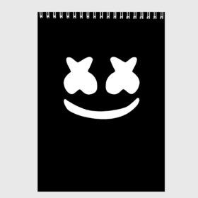Скетчбук с принтом Marshmello black , 100% бумага
 | 48 листов, плотность листов — 100 г/м2, плотность картонной обложки — 250 г/м2. Листы скреплены сверху удобной пружинной спиралью | dj | dj marshmello | marshmello | клуб | клубная музыка | музыка