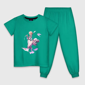 Детская пижама хлопок с принтом Violet Evergarden , 100% хлопок |  брюки и футболка прямого кроя, без карманов, на брюках мягкая резинка на поясе и по низу штанин
 | Тематика изображения на принте: violet evergarden | вайолет эвергарден