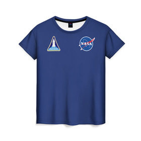 Женская футболка 3D с принтом NASA , 100% полиэфир ( синтетическое хлопкоподобное полотно) | прямой крой, круглый вырез горловины, длина до линии бедер | shuttle | space | аполлон | галактика | джемини | космонав | космос | наса | скайлэб | сша | шаттл nasa