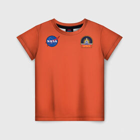 Детская футболка 3D с принтом NASA , 100% гипоаллергенный полиэфир | прямой крой, круглый вырез горловины, длина до линии бедер, чуть спущенное плечо, ткань немного тянется | shuttle | space | аполлон | галактика | джемини | космонав | космос | наса | скайлэб | сша | шаттл nasa