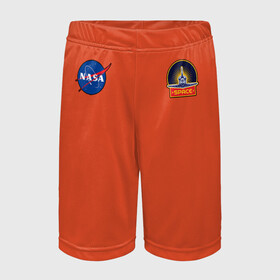 Детские спортивные шорты 3D с принтом NASA ,  100% полиэстер
 | пояс оформлен широкой мягкой резинкой, ткань тянется
 | shuttle | space | аполлон | галактика | джемини | космонав | космос | наса | скайлэб | сша | шаттл nasa