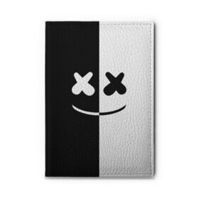 Обложка для автодокументов с принтом MARSHMELLO BLACK & WHITE , натуральная кожа |  размер 19,9*13 см; внутри 4 больших “конверта” для документов и один маленький отдел — туда идеально встанут права | Тематика изображения на принте: dj | marshmello | клубная музыка | маршмелло | музыка | музыкант