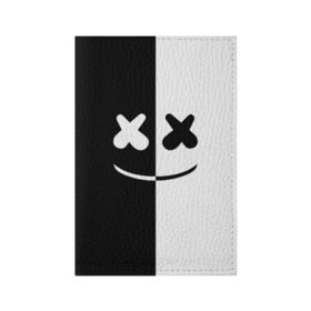 Обложка для паспорта матовая кожа с принтом MARSHMELLO BLACK & WHITE , натуральная матовая кожа | размер 19,3 х 13,7 см; прозрачные пластиковые крепления | dj | marshmello | клубная музыка | маршмелло | музыка | музыкант