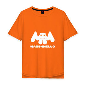 Мужская футболка хлопок Oversize с принтом MARSHMELLO , 100% хлопок | свободный крой, круглый ворот, “спинка” длиннее передней части | dj | marshmello | клубная музыка | маршмелло | музыка | музыкант