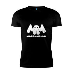 Мужская футболка премиум с принтом MARSHMELLO , 92% хлопок, 8% лайкра | приталенный силуэт, круглый вырез ворота, длина до линии бедра, короткий рукав | dj | marshmello | клубная музыка | маршмелло | музыка | музыкант