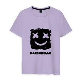 Мужская футболка хлопок с принтом MARSHMELLO , 100% хлопок | прямой крой, круглый вырез горловины, длина до линии бедер, слегка спущенное плечо. | 