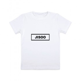 Детская футболка хлопок с принтом BlackPink Jisoo , 100% хлопок | круглый вырез горловины, полуприлегающий силуэт, длина до линии бедер | black  pink | blackpink | jennie | jisoo | k pop | lalisa | группа | к поп | корейская группа | розовый | черный