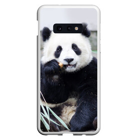 Чехол для Samsung S10E с принтом Большая панда , Силикон | Область печати: задняя сторона чехла, без боковых панелей | бамбук | белый | джунгли | дикое | животное | китай | лес | медведь | черный