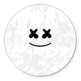 Коврик круглый с принтом MARSHMELLO , резина и полиэстер | круглая форма, изображение наносится на всю лицевую часть | dj | marshmello | usa | америка | клубная музыка | маршмелло | музыка | музыкант