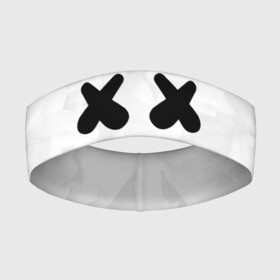 Повязка на голову 3D с принтом MARSHMELLO ,  |  | dj | marshmello | usa | америка | клубная музыка | маршмелло | музыка | музыкант