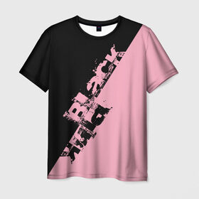 Мужская футболка 3D с принтом BlackPink k-pop , 100% полиэфир | прямой крой, круглый вырез горловины, длина до линии бедер | black  pink | blackpink | jennie | jisoo | k pop | lalisa | группа | к поп | корейская группа | розовый | черный