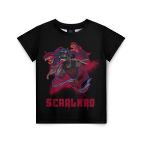 Детская футболка 3D с принтом Scarlxrd , 100% гипоаллергенный полиэфир | прямой крой, круглый вырез горловины, длина до линии бедер, чуть спущенное плечо, ткань немного тянется | scarlord | scarlxrd | scxrlord | лорд | рэппер | скар | скарлорд