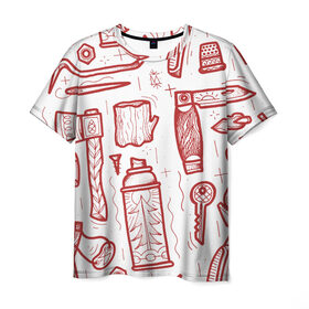 Мужская футболка 3D с принтом Инструменты , 100% полиэфир | прямой крой, круглый вырез горловины, длина до линии бедер | old school | taknado | urban | граффити | илюстратор | сибирь | стрит арт | тату