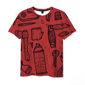 Мужская футболка 3D с принтом Инструменты , 100% полиэфир | прямой крой, круглый вырез горловины, длина до линии бедер | old school | taknado | urban | граффити | илюстратор | сибирь | стрит арт | тату