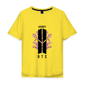 Мужская футболка хлопок Oversize с принтом BTS ARMY , 100% хлопок | свободный крой, круглый ворот, “спинка” длиннее передней части | bts | bts army | j hope | jimin | jin | jungkook | k pop | rap monster | rapmon | suga | v | бтс | группа | корея