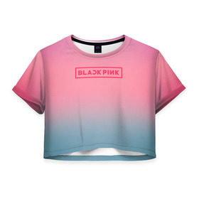 Женская футболка 3D укороченная с принтом BlackPink , 100% полиэстер | круглая горловина, длина футболки до линии талии, рукава с отворотами | black  pink | blackpink | flowers | jennie | jisoo | k pop | lalisa | sakura | группа | к поп | корейская группа | растения | розовый | сакура | цветы | черный