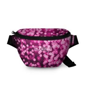 Поясная сумка 3D с принтом BlackPink , 100% полиэстер | плотная ткань, ремень с регулируемой длиной, внутри несколько карманов для мелочей, основное отделение и карман с обратной стороны сумки застегиваются на молнию | black  pink | blackpink | flowers | jennie | jisoo | k pop | lalisa | sakura | группа | к поп | корейская группа | растения | розовый | сакура | цветы | черный