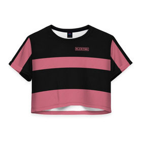Женская футболка 3D укороченная с принтом BlackPink 96 JENNIE , 100% полиэстер | круглая горловина, длина футболки до линии талии, рукава с отворотами | 96 jennie | black  pink | blackpink | jennie | jisoo | k pop | lalisa | группа | к поп | корейская группа | розовый | черный