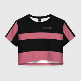 Женская футболка 3D укороченная с принтом BlackPink 95 JISOO , 100% полиэстер | круглая горловина, длина футболки до линии талии, рукава с отворотами | 95 jisoo | black  pink | blackpink | jennie | jisoo | k pop | lalisa | группа | к поп | корейская группа | розовый | черный