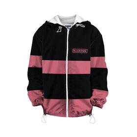 Детская куртка 3D с принтом BlackPink 97 ROSE , 100% полиэстер | застежка — молния, подол и капюшон оформлены резинкой с фиксаторами, по бокам — два кармана без застежек, один потайной карман на груди, плотность верхнего слоя — 90 г/м2; плотность флисового подклада — 260 г/м2 | Тематика изображения на принте: 97 rose | black  pink | blackpink | jennie | jisoo | k pop | lalisa | группа | к поп | корейская группа | розовый | черный