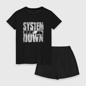 Женская пижама с шортиками хлопок с принтом System of a Down , 100% хлопок | футболка прямого кроя, шорты свободные с широкой мягкой резинкой | soad | soil | system of a down | группа | дав | дарон малакян | джон долмаян | метал | ню | оф | рок | серж танкян | систем | соад | сод | соэд | шаво одаджян | э доун