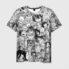 Мужская футболка 3D с принтом AHEGAO , 100% полиэфир | прямой крой, круглый вырез горловины, длина до линии бедер | ahegao | kawai | kowai | oppai | otaku | senpai | sugoi | waifu | yandere | ахегао | ковай | отаку | сенпай | яндере