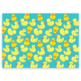Поздравительная открытка с принтом Duck , 100% бумага | плотность бумаги 280 г/м2, матовая, на обратной стороне линовка и место для марки
 | duck | duckling | утенок | утка