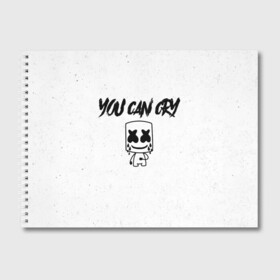 Альбом для рисования с принтом Marshmello You can cry , 100% бумага
 | матовая бумага, плотность 200 мг. | christopher | comstock | cry | dj | dotcom | friends | marshmallow | marshmello | usa | диджей | друзья | комсток | крис | маршмэллоу | плакать | продюсер | сша