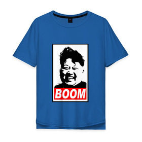 Мужская футболка хлопок Oversize с принтом BOOM КИМ ЧЕН ЫН , 100% хлопок | свободный крой, круглый ворот, “спинка” длиннее передней части | boom | kim chen eun | mems | ким чен ын | кнр | мемы | северная корея | ядерные ракеты