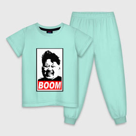 Детская пижама хлопок с принтом BOOM КИМ ЧЕН ЫН , 100% хлопок |  брюки и футболка прямого кроя, без карманов, на брюках мягкая резинка на поясе и по низу штанин
 | Тематика изображения на принте: boom | kim chen eun | mems | ким чен ын | кнр | мемы | северная корея | ядерные ракеты