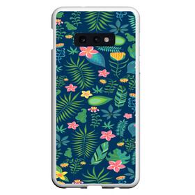 Чехол для Samsung S10E с принтом Тропики , Силикон | Область печати: задняя сторона чехла, без боковых панелей | Тематика изображения на принте: jungle | деревья | джунгли | зелень | кусты | лес | мох | океан | пальмы | пляж | тропики | экзотика