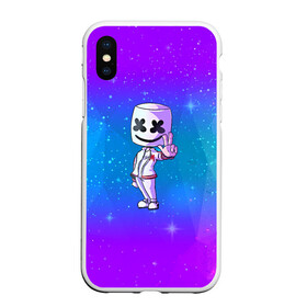 Чехол для iPhone XS Max матовый с принтом Marshmello , Силикон | Область печати: задняя сторона чехла, без боковых панелей | 