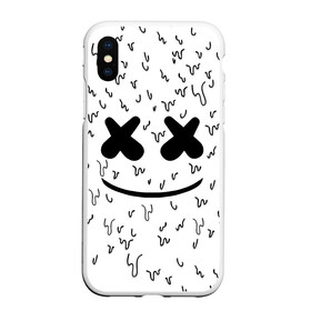 Чехол для iPhone XS Max матовый с принтом MARSHMELLO , Силикон | Область печати: задняя сторона чехла, без боковых панелей | dj | marshmello | usa | америка | клубная музыка | маршмелло | музыка | музыкант