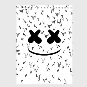 Скетчбук с принтом MARSHMELLO , 100% бумага
 | 48 листов, плотность листов — 100 г/м2, плотность картонной обложки — 250 г/м2. Листы скреплены сверху удобной пружинной спиралью | dj | marshmello | usa | америка | клубная музыка | маршмелло | музыка | музыкант