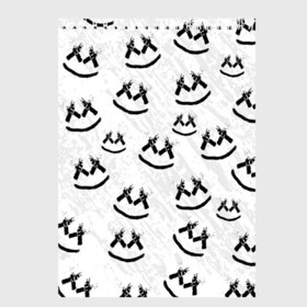 Скетчбук с принтом MARSHMELLO PATTERN , 100% бумага
 | 48 листов, плотность листов — 100 г/м2, плотность картонной обложки — 250 г/м2. Листы скреплены сверху удобной пружинной спиралью | Тематика изображения на принте: dj | marshmello | usa | америка | клубная музыка | маршмелло | музыка | музыкант