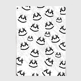 Постер с принтом MARSHMELLO PATTERN , 100% бумага
 | бумага, плотность 150 мг. Матовая, но за счет высокого коэффициента гладкости имеет небольшой блеск и дает на свету блики, но в отличии от глянцевой бумаги не покрыта лаком | dj | marshmello | usa | америка | клубная музыка | маршмелло | музыка | музыкант