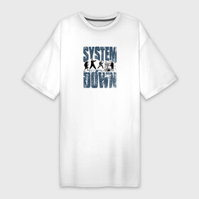 Платье-футболка хлопок с принтом System of a Down большое лого ,  |  | soad | soil | system of a down | группа | дав | дарон малакян | джон долмаян | метал | ню | оф | рок | серж танкян | систем | соад | сод | соэд | шаво одаджян | э доун