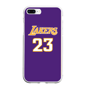 Чехол для iPhone 7Plus/8 Plus матовый с принтом Lakers , Силикон | Область печати: задняя сторона чехла, без боковых панелей | 