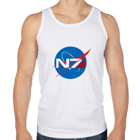 Мужская майка хлопок с принтом NASA N7 MASS EFFECT , 100% хлопок |  | logo | n7 | nasa | space | логотип | масс эффект | н7 | наса