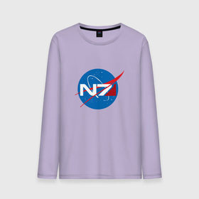 Мужской лонгслив хлопок с принтом NASA N7 MASS EFFECT , 100% хлопок |  | logo | n7 | nasa | space | логотип | масс эффект | н7 | наса
