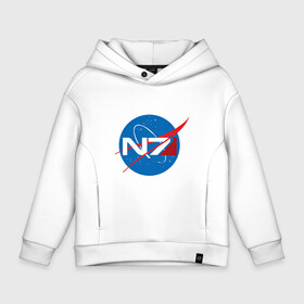 Детское худи Oversize хлопок с принтом NASA N7 MASS EFFECT , френч-терри — 70% хлопок, 30% полиэстер. Мягкий теплый начес внутри —100% хлопок | боковые карманы, эластичные манжеты и нижняя кромка, капюшон на магнитной кнопке | logo | n7 | nasa | space | логотип | масс эффект | н7 | наса