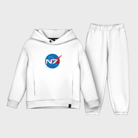 Детский костюм хлопок Oversize с принтом NASA N7 MASS EFFECT ,  |  | logo | n7 | nasa | space | логотип | масс эффект | н7 | наса