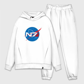 Мужской костюм хлопок OVERSIZE с принтом NASA N7 MASS EFFECT ,  |  | logo | n7 | nasa | space | логотип | масс эффект | н7 | наса