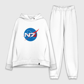 Женский костюм хлопок Oversize с принтом NASA N7 MASS EFFECT ,  |  | logo | n7 | nasa | space | логотип | масс эффект | н7 | наса