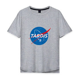 Мужская футболка хлопок Oversize с принтом TARDIS / DOCTOR WHO \ NASA , 100% хлопок | свободный крой, круглый ворот, “спинка” длиннее передней части | doctor who | nasa | tardis | доктор кто | машина времени | наса | тардис