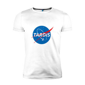 Мужская футболка премиум с принтом TARDIS / DOCTOR WHO   NASA , 92% хлопок, 8% лайкра | приталенный силуэт, круглый вырез ворота, длина до линии бедра, короткий рукав | doctor who | nasa | tardis | доктор кто | машина времени | наса | тардис