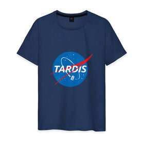 Мужская футболка хлопок с принтом TARDIS / DOCTOR WHO   NASA , 100% хлопок | прямой крой, круглый вырез горловины, длина до линии бедер, слегка спущенное плечо. | doctor who | nasa | tardis | доктор кто | машина времени | наса | тардис
