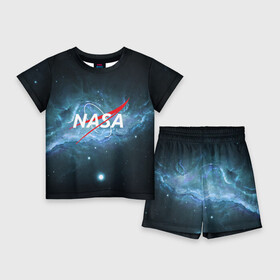 Детский костюм с шортами 3D с принтом NASA ,  |  | Тематика изображения на принте: galaxy | nasa | planet | star | астрономия | галактика | звезды | космос | надписи | наса | планета